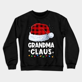 Grandma Claus Red Plaid Christmas Santa Family Matching Pajama Crewneck Sweatshirt